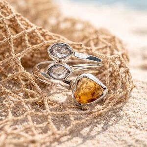 Citrine & Herkimer Diamond Ring